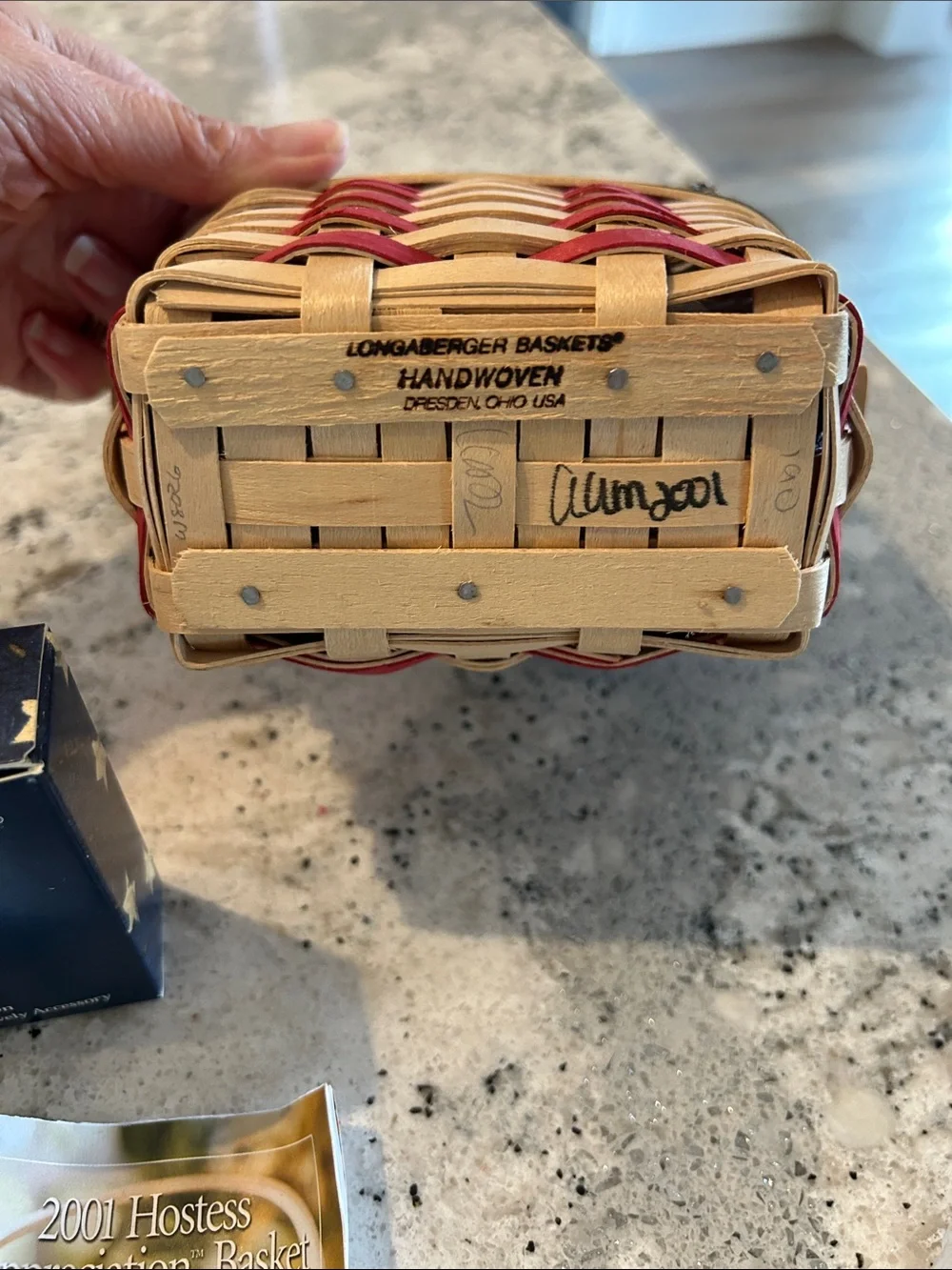 Vintage Longaberger Red, White & Blue Basket with Star Liner 🇺🇸